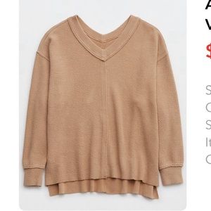 Aerie Wonder Textured V Neck sweatshirt
